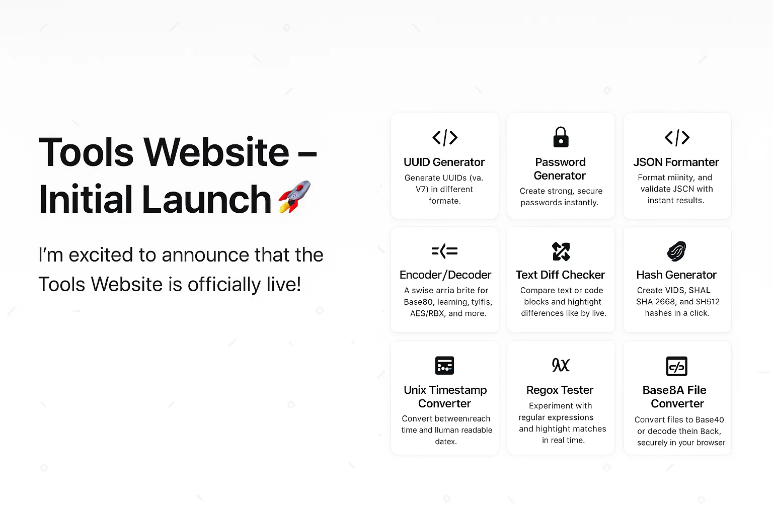 Tools Website – Initial Launch 🚀
